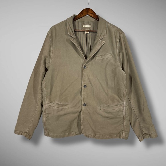Carbon2Cobalt Jacket Mens Medium Tan Blazer Casual Workwear Lined Cotton Pockets - Picture 1 of 14